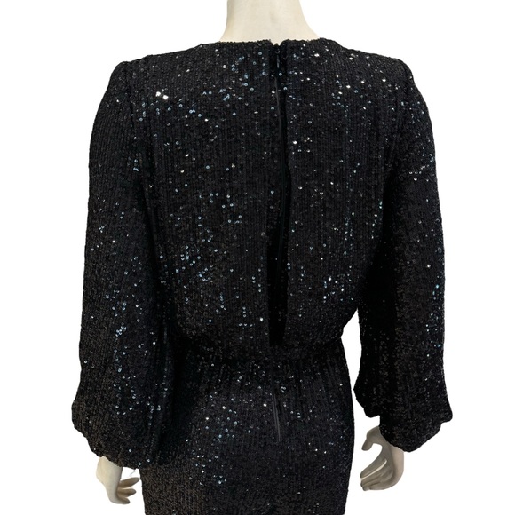 New Vince Camuto Black Sequined Wide Leg Jumpsuit - Picture 9 of 15